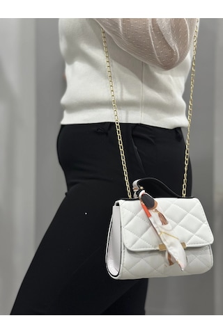 Biçomi Beyaz Cilt Zoje Çanta Beyaz