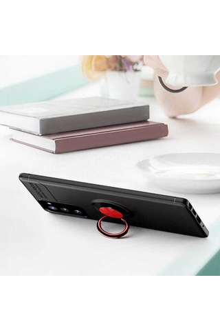 Samsung Uyumlu Galaxy Note 20 Kılıf Yüzüklü Magnetli Ravel Case