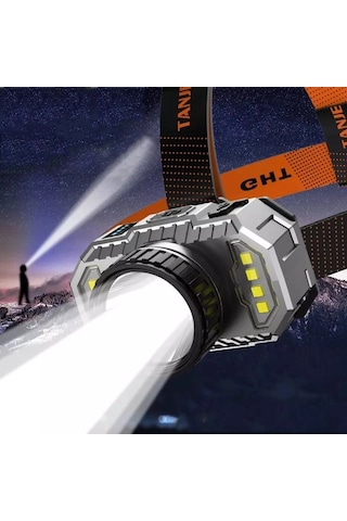 Peakstar Ps-010 800 Lümen Şarj Göstergeli Cob Led Usb'li Şarjlı Kafa Lambası
