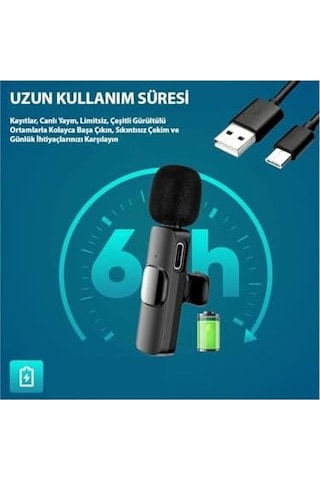 K9t2 Type-c Bağlantılı, 360 Ses Yakalama, Gürültü Azaltma Özellikli Android, İpad Ve İphone 15 Ve