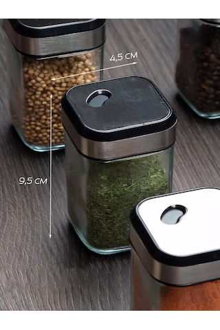 Imrun 12'li Baharat Şişeleri Dozaj Kapaklı 219332694 Siyah