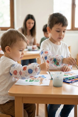 Sıvı Geçirmez Lastikli Bebek Mama Beslenme Kolluğu Seti Çocuk Aktivite Etkinlik Kol Kılıfı Planet