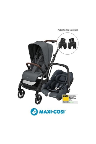 Maxi-Cosi Leona2-Cabriofix I-Size Tek Elle Katlanabilen Ultra Kompakt Çift Yönlü Seyahat Sistem Bebek Arabası Graphite
