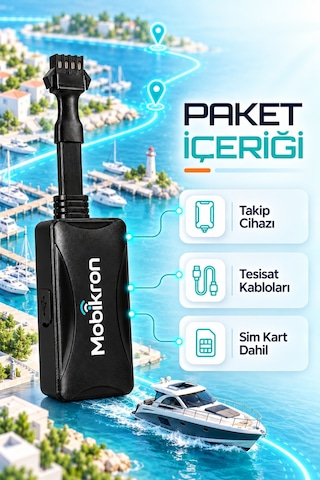 Mk-204-1 Sesli Bildirimli Tekne & Yat Takip Sistemi - 12 Ay Hatlı + Server Dahil Gps 2026 Seri