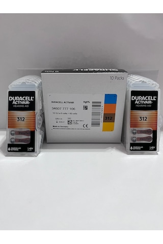 Duracell Kulak Pili No: 312 / 10 Luk Paket 60 Adet