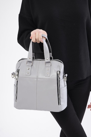 Derinss Leather Derinss Dkb0049 Hakiki Deri Gri Kadın El Ve Omuz Çantası 001