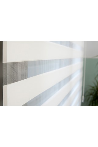 İncilifehome İcl507 Düz Kumaş Zebra Stor Perde Kırık Beyaz Alüminyum Kasalı Kırık Beyaz