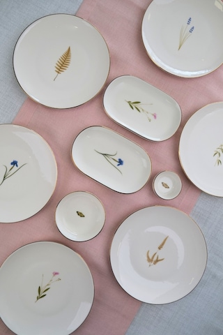 Tabak Evi Porselen Natura Karma Altın Yaldız Kahvaltı Takımı 6 Kişilik 14 Parça Çok Renkli