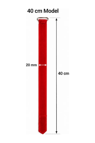 10'lu Cırt Kablo Bağı - 20mm 40 Cm Kırmızı