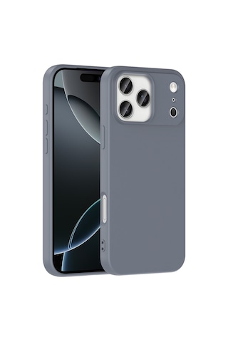 Apple Uyumlu iPhone 17 Pro Max Kılıf Mkst Mara Lansman Kapak - Gri Gri