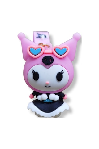 Kuromi V1 Premium 3d Figürlü Lila Bilek Kayışlı Anahtarlık - 1 Adet