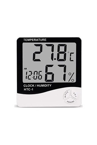 Wellhise Htc-1 Dijital Termometre Sıcaklık Ve Nem Ölçer Higrometre Masa Alarm Genel