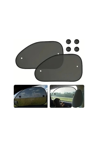 Coofbe Uv Korumalı 2 Adet Araç Yan Cam Güneşlik Sineklik 65x38cm Araç Yan Cam Güneşlik Araç Perdesi 2 Adetli Set