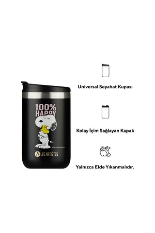 Les Artistes Paris Isı Yalıtımlı Çelik Termos Mug 350ml Happy Snoopy Çok Renkli