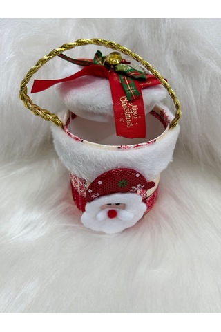 Yılbaşı Ağaç Süsü Süslü Süpriz Kutusu Silindir Modeli 12x10 Cm