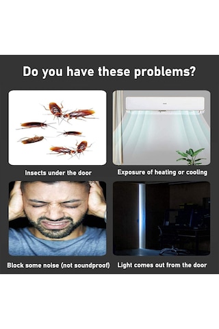 Geeroyoo Kapı Altı Rüzgar Ve Ses Yalıtım Bariyeri - 90 Cm Ayarlanabilir Tek Taraflı Sızdırmazlık Şeridi