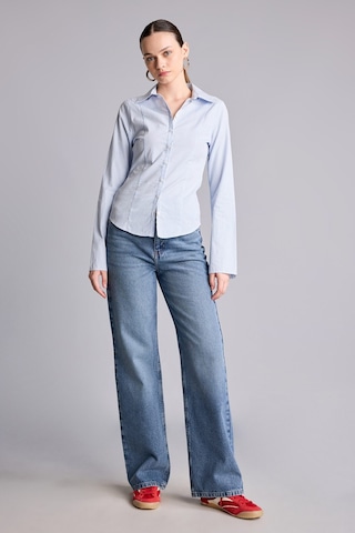 Defacto %100 Pamuk Yüksek Bel 90s Wide Leg Jean Pantolon H6912ax26aunm28 Mavi-nm28