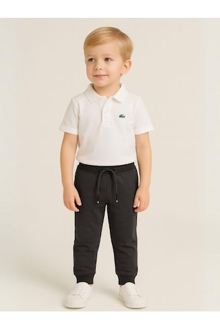 Çocuk Beli Paçası Lastikli Yumuşak Dokulu Okul Eşofman Altı-16088 Füme