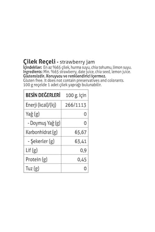Pol'sgurme Çilek Reçeli Chia Tohumlu Şeker İlavesiz %65 Meyve Oranlı 285 Gr