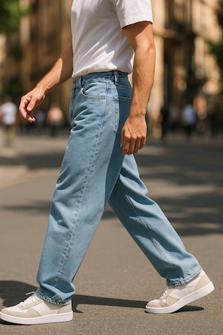 Cedy Denim Yüksek Kalite Baggy Fit Jean Leon Yüksek Bel Bol Kesim Kot Pantolon C352 Açık Mavi