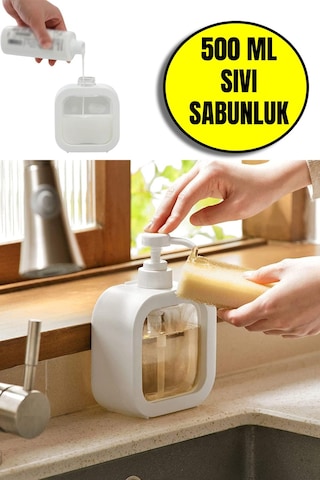 1 Adet Mimoza Şeffaf Sıvı Sabunluk - Beyaz - 16 Cm Diğer