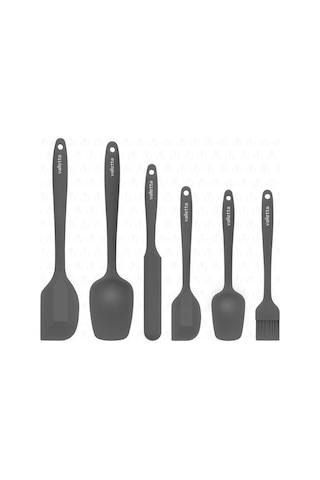 Valletta Drongo Isıya Dayanıklı Yanmaz Spatula Seti Gri