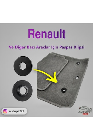 Renault Ve Bazı Araçlarla Uyumlu Paspas Klipsi 2 Adet