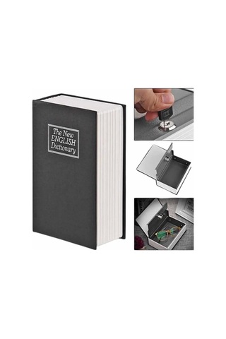 Kitap Görünümlü Gizli Kasa Büyük Boy Anahtarlı Kilitli Para Kasası