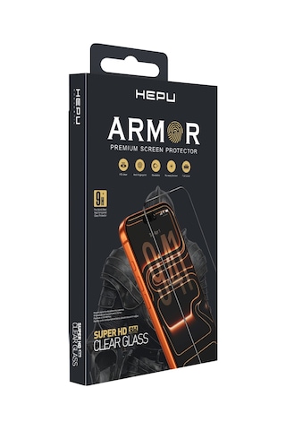 HEPU ARMOR Series Clear HD Cam Ekran Koruyucu – iPhone 15 Pro Uyumlu