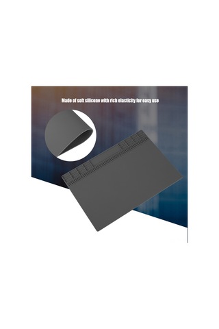 Teltree Silikon Isı Yalıtımlı Telefon Bilgisayar Tamir Platformu 350x250mm Depolama Bölmeli Gri