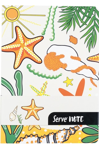 Serve Hediye Seti - Defter, Serve Deep Uclu Kalem, Silgi, Min Hardal Sarı