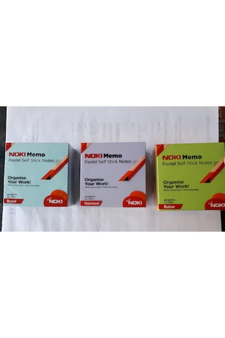 Yapışkanlı Kağıt / Postit 75x75 Mm 4 Renk Li 3 Paket Her Paket 450 Adet Kağıtlı