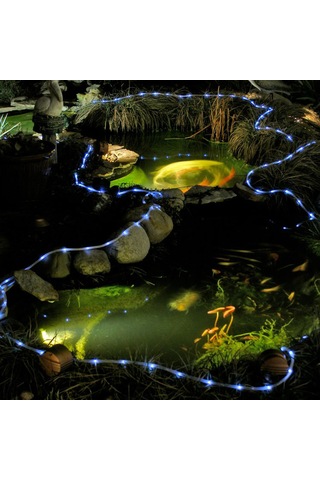 Hfambition Güneş Enerjili 12m 100 Led Işık Zinciri, Uzaktan Kumanda, 8 Mod, Ip65 Su Geçirmez, Dış Mekan Dekorasyonu Beyaz