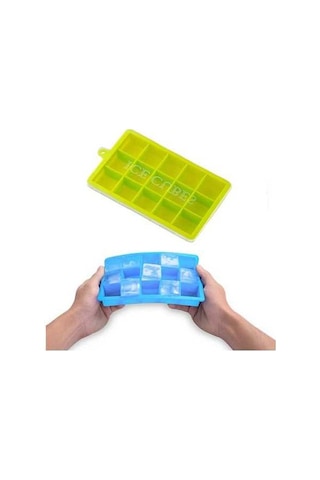 Besthome1 Mavi 15 Delikli Silikon Buzluk Kalıbı, Isıya Dayanıklı, Kapatıcı Kapaklı, Renkli, Baking & Bebek Yemeği Çok Renkli