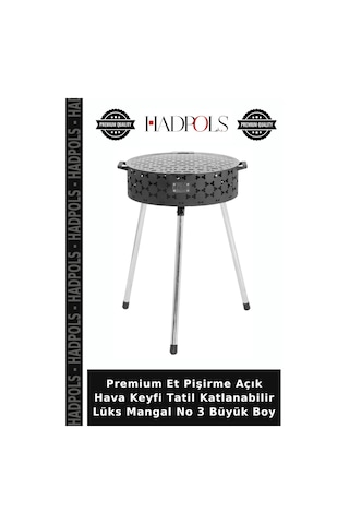 Premium Et Pişirme Açık Hava Keyfi Tatil Katlanabilir Lüks Mangal No 3 Büyük Boy Belirtilmemiş