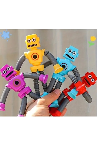 Işıksız Vantuz Yapışkan Teleskobik Robot Eğitici Figür Oyuncak