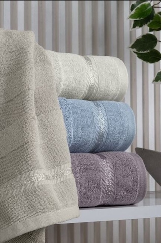 Toyigoo Toyigoo Altınbaşak Jakarlı 4 Lü 50x90 El Havlusu Nila Renkli