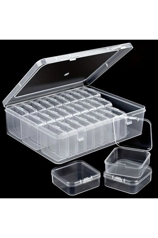 Kangvka Küçük Eşyaları Düzenlemek İçin Şeffaf Depolama Kutusu - 17cm Genişlik X 6cm Yükseklik - Ev/ofis Kullanıma Uygun Şeffaf