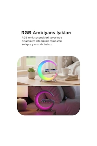 Özel Üretim Torima Masa Lambası Kablosuz Şarj Hoparlör G1 Siyah 3ın1 Uyandirma Ev Başucu