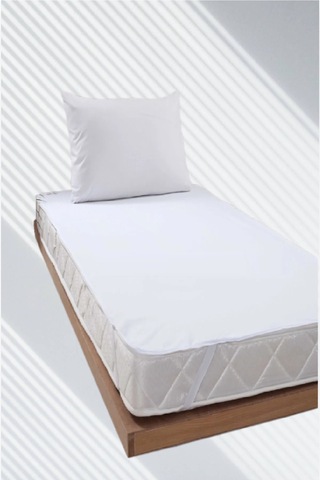 Altın Karma Tek Kişilik Alez 90x200 Cm Micro Kumaş Sıvı Geçirmez Beyaz