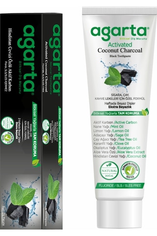 Agarta Doğal Hindistan Cevizi Özlü Aktif Karbon Diş Macunu 100 ML