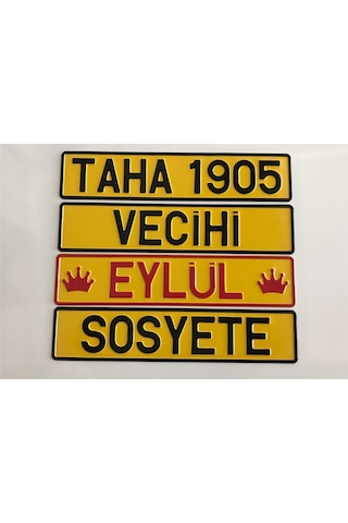 Dekor Plaka,Sari Plaka,Isimli Plaka,Plakalik,Isme Özel Plakalik 135612902