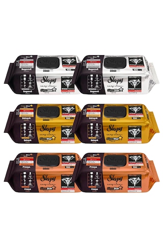 Sleepy Easy Clean Süperstar Yüzey Temizlik Havlusu Mendili Begonvil+frezya+şakayık 6x100 600 Yaprak Beyaz