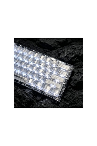 Leaven 119 Tuşlu Kumaş Dokulu Buz Karbon Desenli Profil Rgb Cherry Mx Uyumlu Aydınlatmalı Pbt Tuşları - Şeffaf