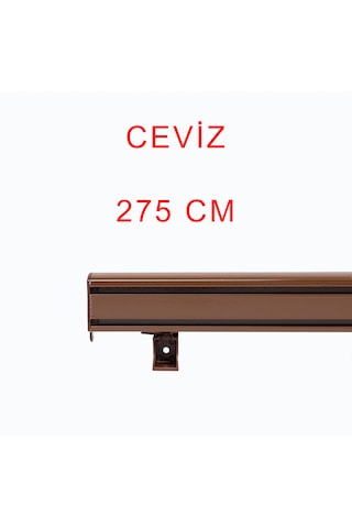 Ceviz Dekoratif Perde Alüminyum Dekoratif Ray Kornişi 275 Cm