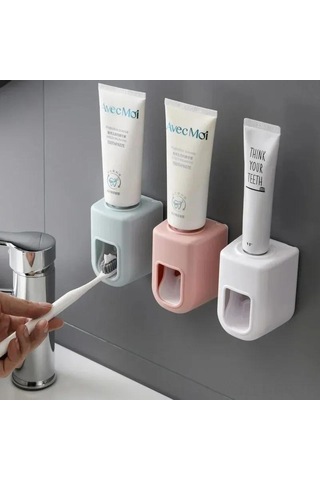 Singree Otomatik Macun Sıkıcı İle Fırça Tutucu - Sağlıklı, Pratik Ve Çevre Dost Banyo Aksesuarı Mavi