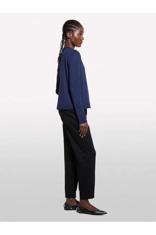 Sisley Pamuk Karışımlı Normal Bel Denim Chino Pantolon Kadın Lacivert Denim Pantolon - 325p4taylf06g