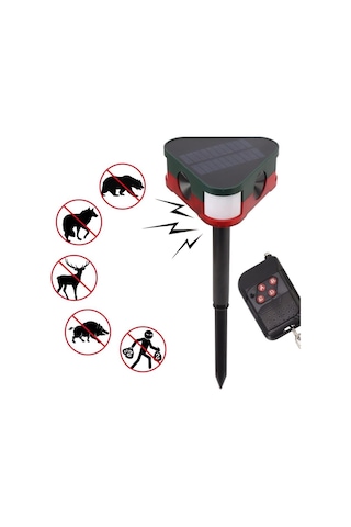 Ayt Powermaster Pm-26949 Mikrofonlu Sesli Hayvan Kovucu Alarm Cihazı Solar Güneş Enerjili Panelli Vahşi Hayvan Kovacağı