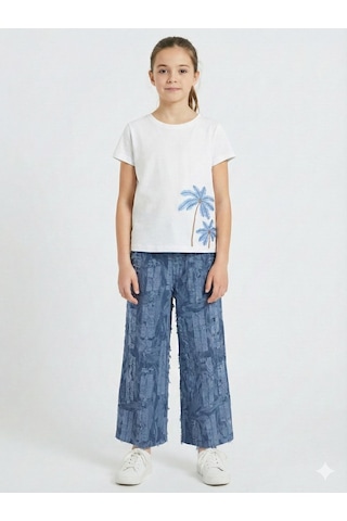Xo Kids Kız Çocuk 2lü Alt Üst Kombin Takmı 8-14 Yaş Set0489 İndigo