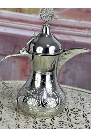 Mırra Küçük Boy Nikel Kaplama Bakır Arap Çaydanlık Sütlük 300 Ml Bakır